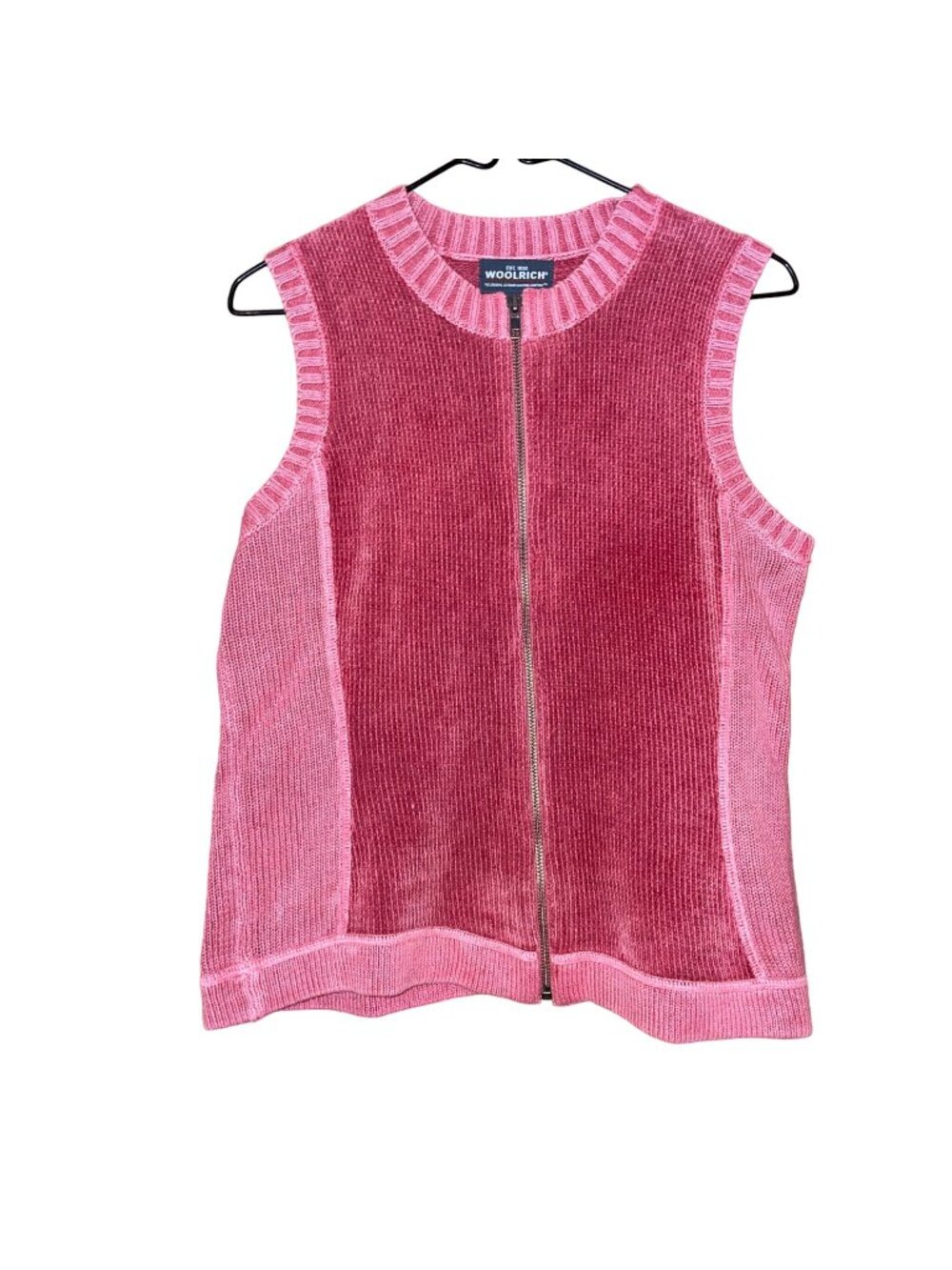 Woolrich Womens Rosebud Pink Zip-Up Vest M